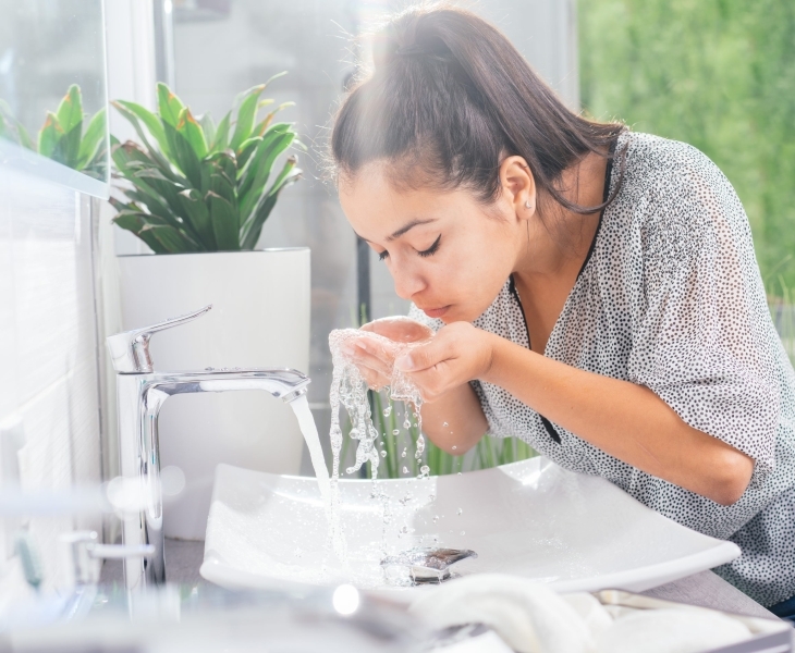 Eau adoucie dans la salle de bain